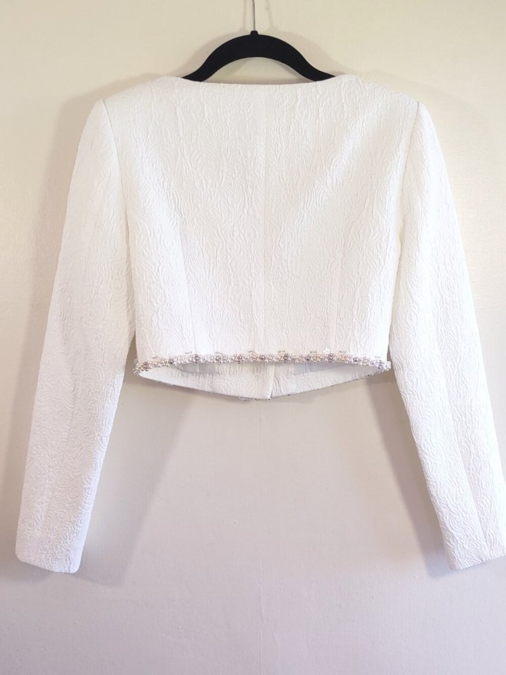 Seooocookie Maria Handmade Pearl Jacket Size Small Crop Cream Feminine K-Fashion - Picture 7 of 11